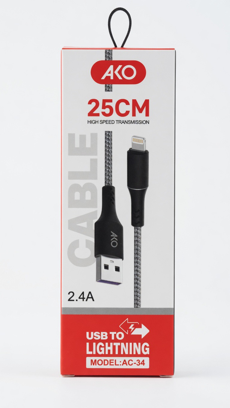 کابل لایتنینگ 25 سانتی متر 2.4 آمپر مدل AC_34